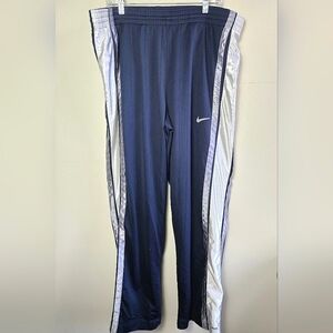 Men's Y2K Nike Dri-Fit Dazzle Navy & Silver Basketball Track Pants, Size Medium